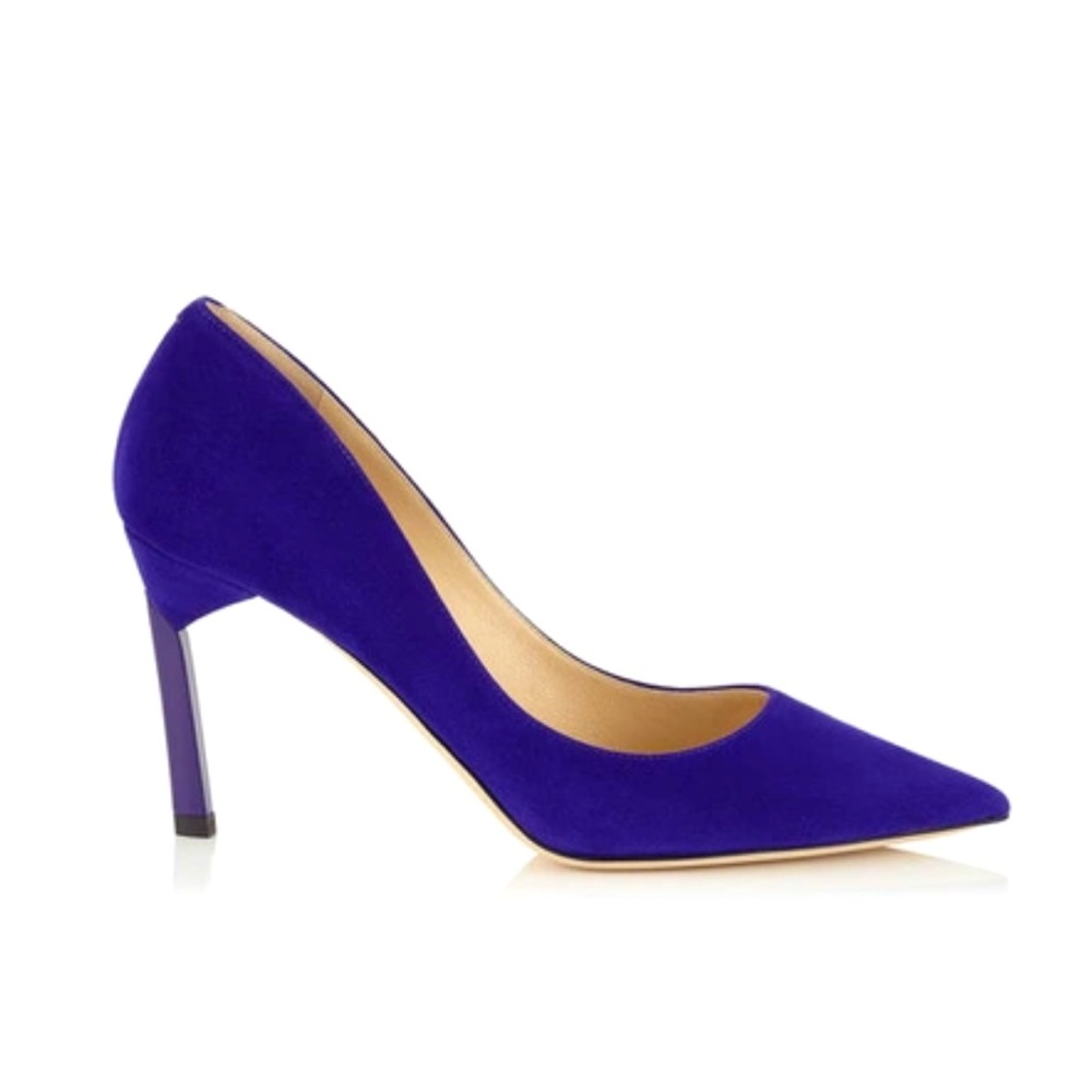 Jimmy Choo Electric Blue Suede Pointed-Toe Pumps